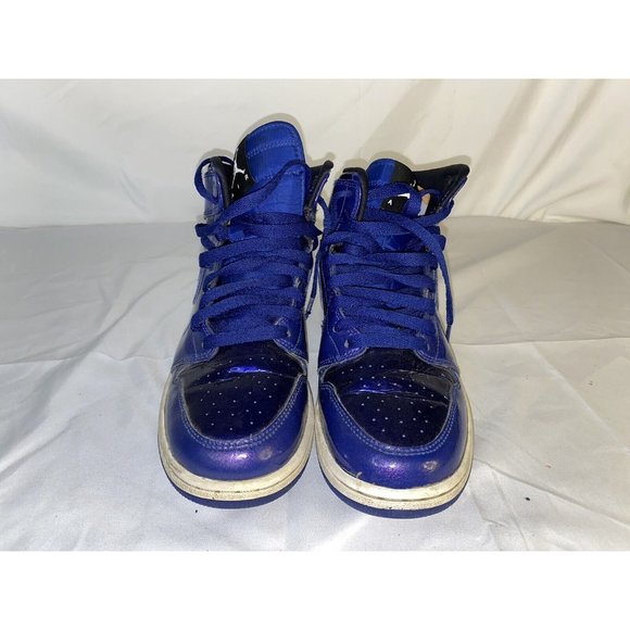 Nike Air Jordan 1 Retro Deep Royal Purple Patent Anti-Gravity Sz 7Y 705300-420 - Picture 4 of 6
